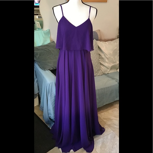 Lulu’s violet maxi dress with zipper. Size S - Picture 2 of 7
